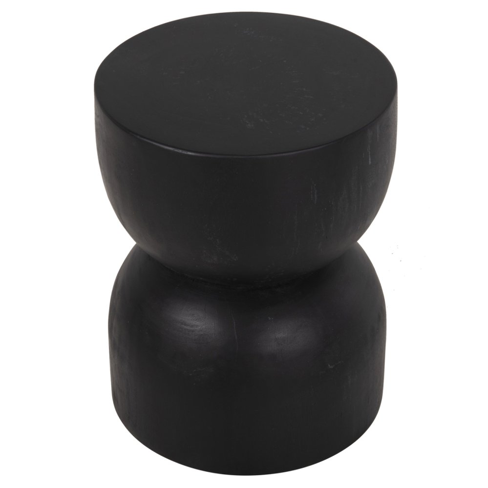 ZYLINDRISCHER HOCKER FEBRY SCHWARZES MASSIVES SUARHOLZ Φ35x45L