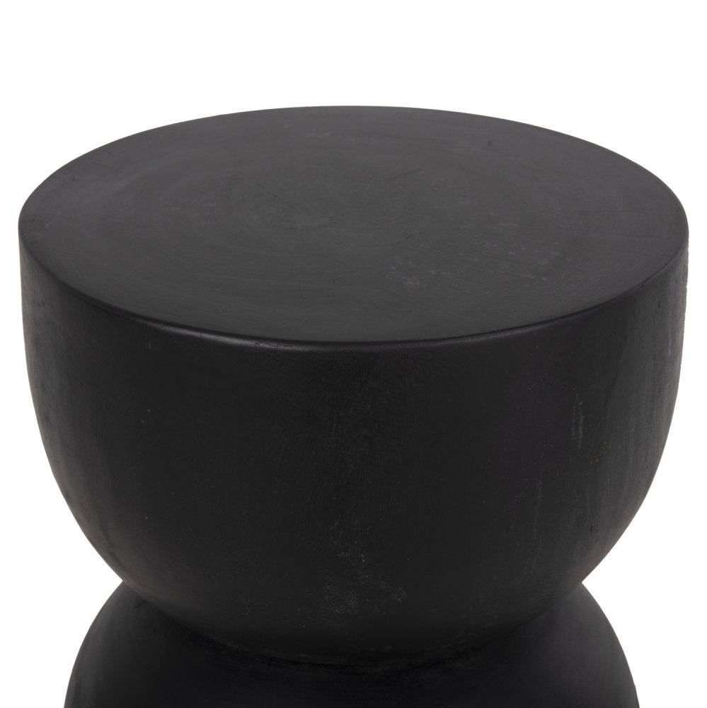 ZYLINDRISCHER HOCKER FEBRY SCHWARZES MASSIVES SUARHOLZ Φ35x45L