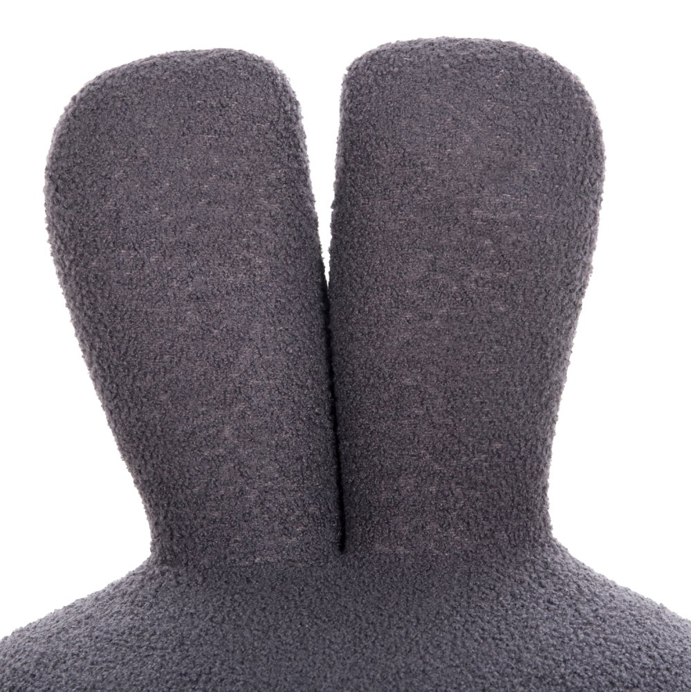 HOCKER MIT RÜCKENLEHNE DREHBAR MIT GRAU TEDDYSTOFF 51x51x61Hcm