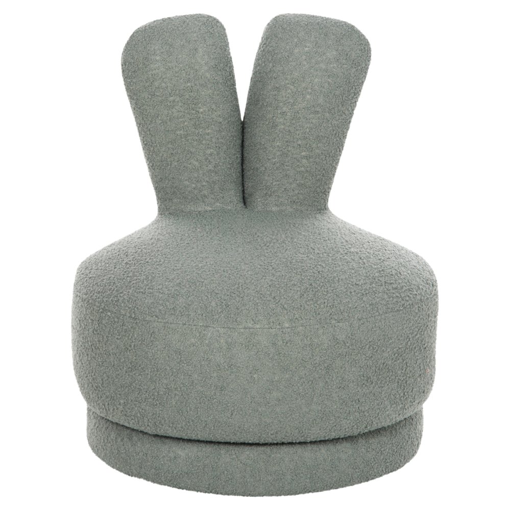 STOOL WITH BACKREST SWIVEL LIGHT PISTACHIO GREEN TEDDY FABRIC 51x51x61Hcm
