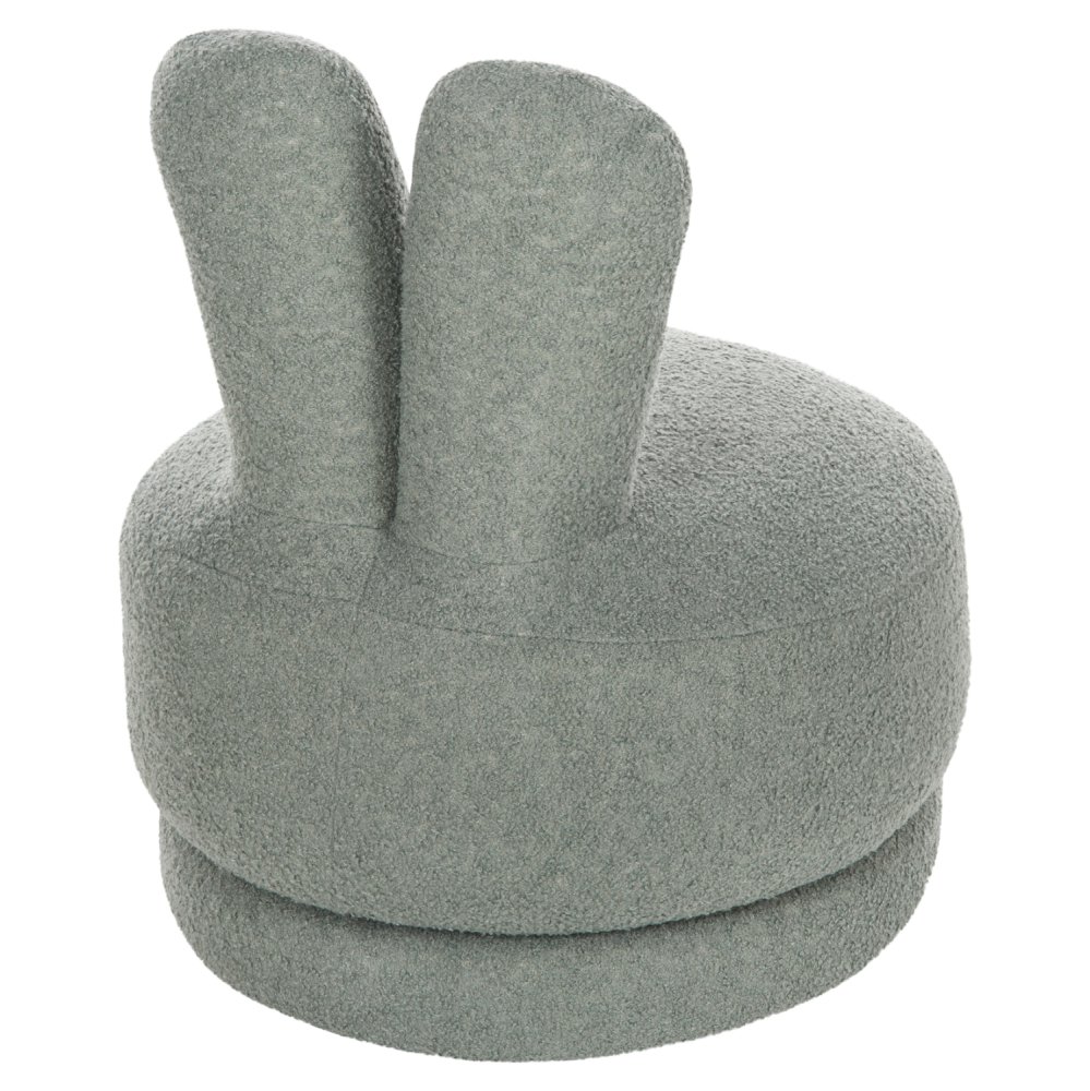 STOOL WITH BACKREST SWIVEL LIGHT PISTACHIO GREEN TEDDY FABRIC 51x51x61Hcm