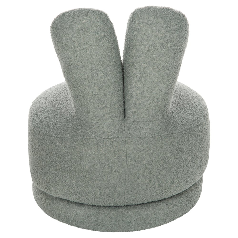 STOOL WITH BACKREST SWIVEL LIGHT PISTACHIO GREEN TEDDY FABRIC 51x51x61Hcm