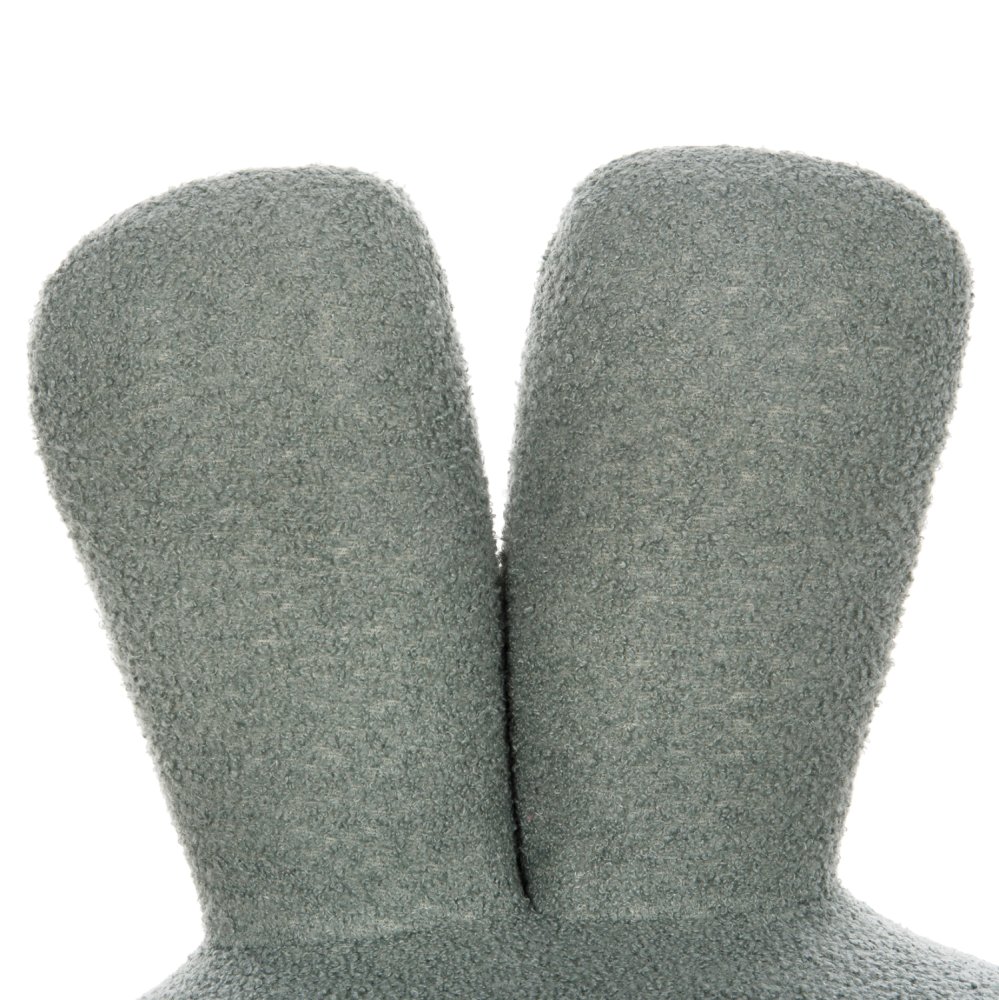 STOOL WITH BACKREST SWIVEL LIGHT PISTACHIO GREEN TEDDY FABRIC 51x51x61Hcm