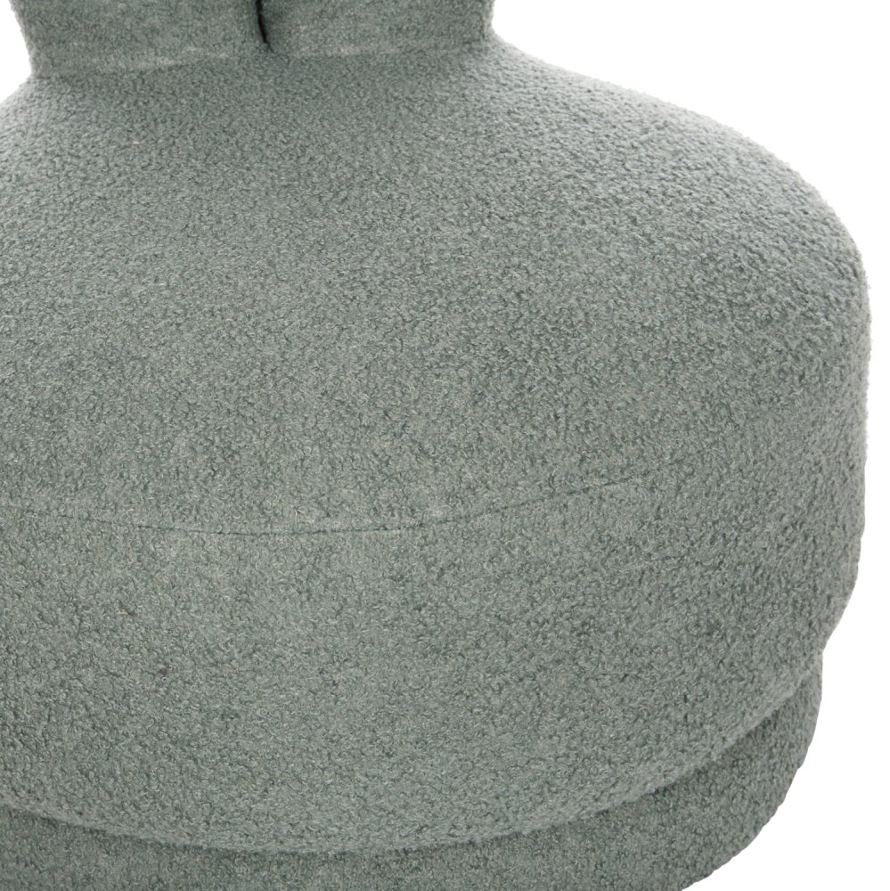 STOOL WITH BACKREST SWIVEL LIGHT PISTACHIO GREEN TEDDY FABRIC 51x51x61Hcm