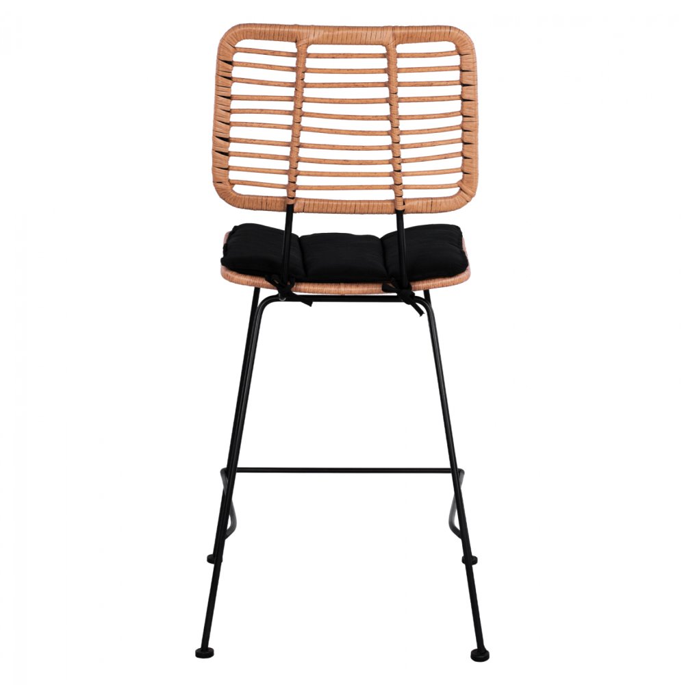 Barhocker „Allegra I“ mit Kissen in Beige-Schwarz 55x56x107 cm