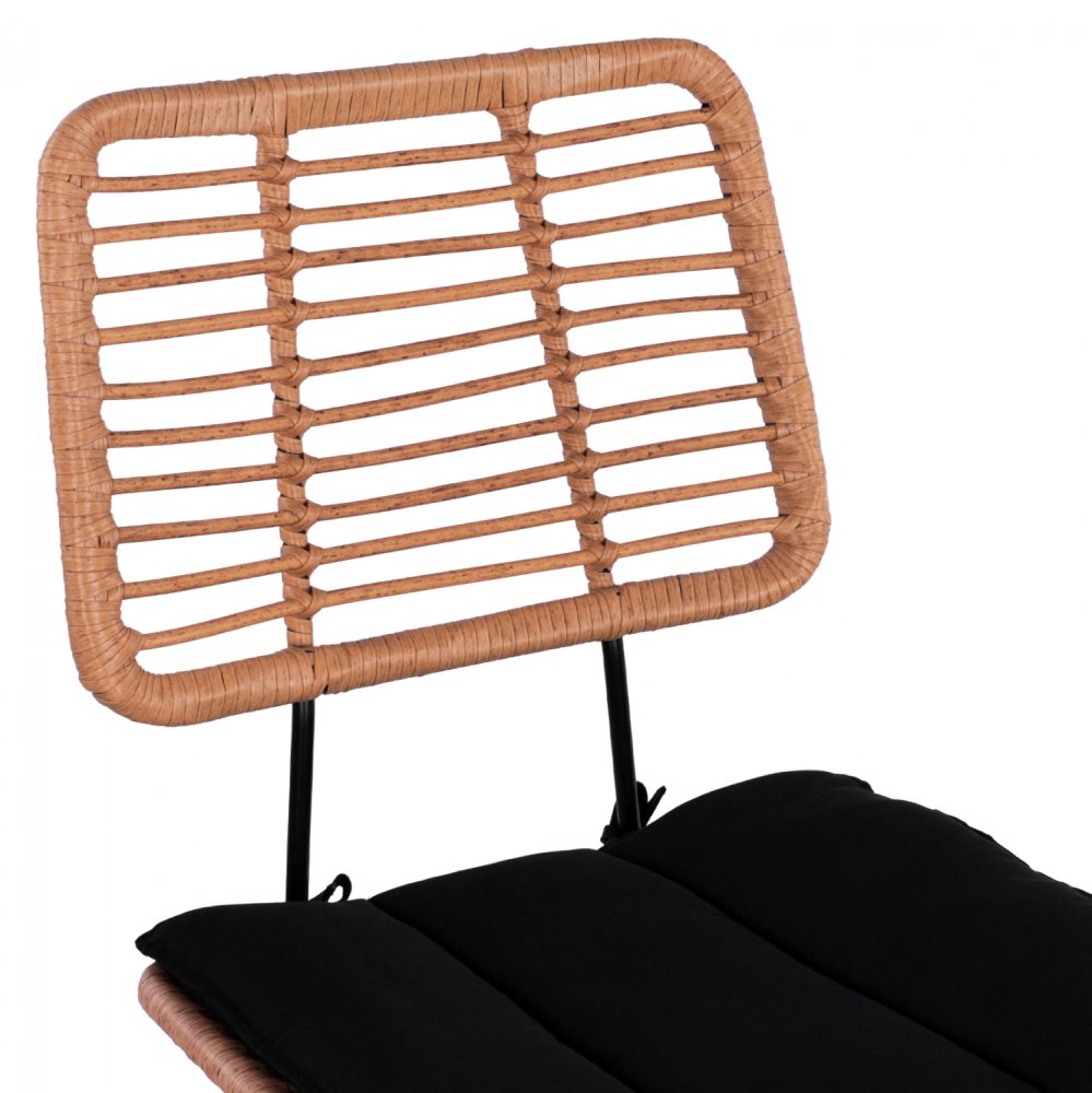 Barhocker „Allegra I“ mit Kissen in Beige-Schwarz 55x56x107 cm