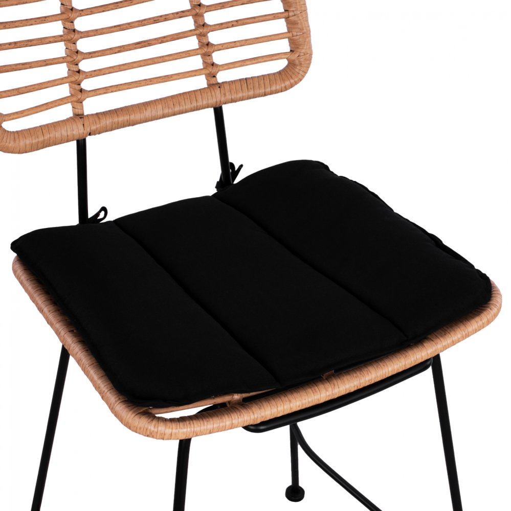 Barhocker „Allegra I“ mit Kissen in Beige-Schwarz 55x56x107 cm