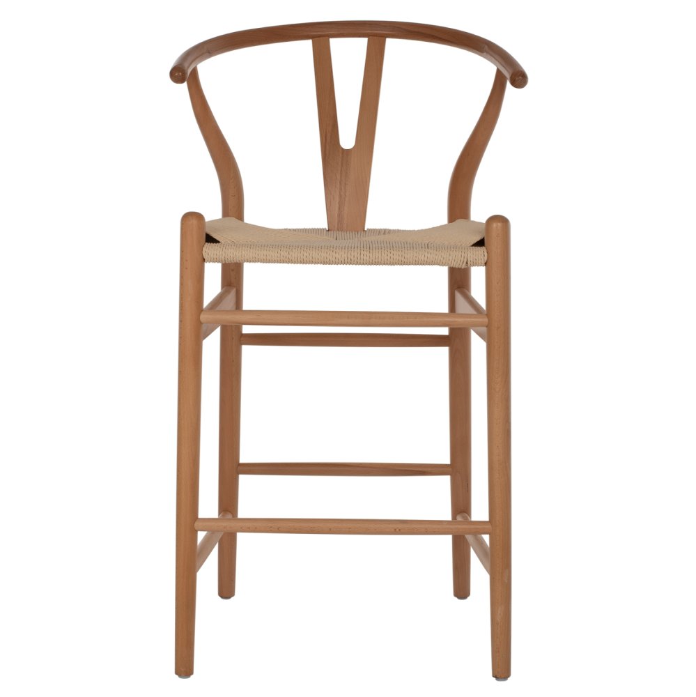 BARHOCKER "BRAVE" BUCHENHOLZ NATURAL WISHBONE RÜCKEN 48x53x100 cm