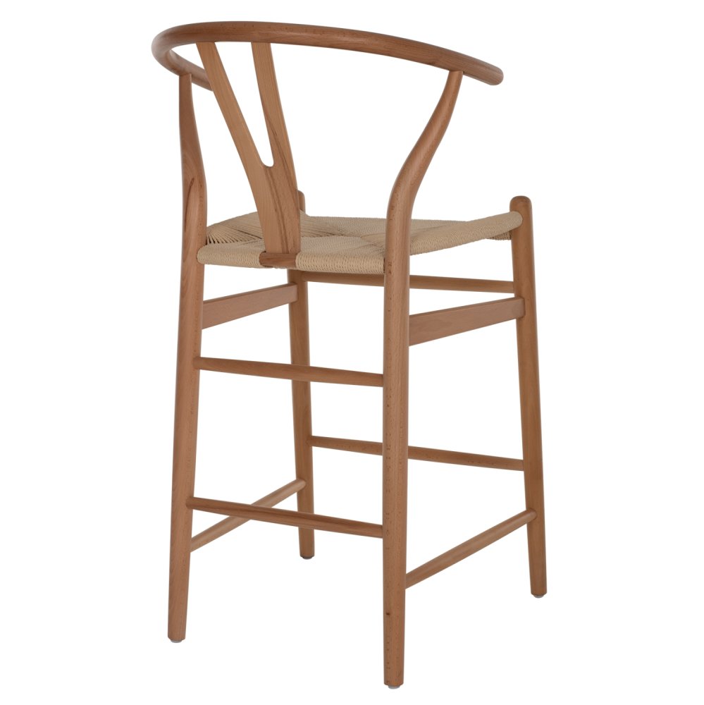 BARHOCKER "BRAVE" BUCHENHOLZ NATURAL WISHBONE RÜCKEN 48x53x100 cm