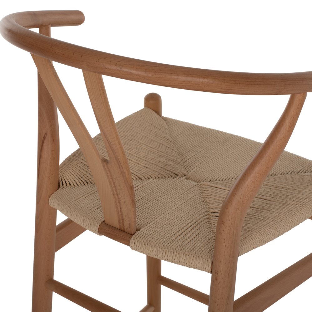 BARHOCKER "BRAVE" BUCHENHOLZ NATURAL WISHBONE RÜCKEN 48x53x100 cm