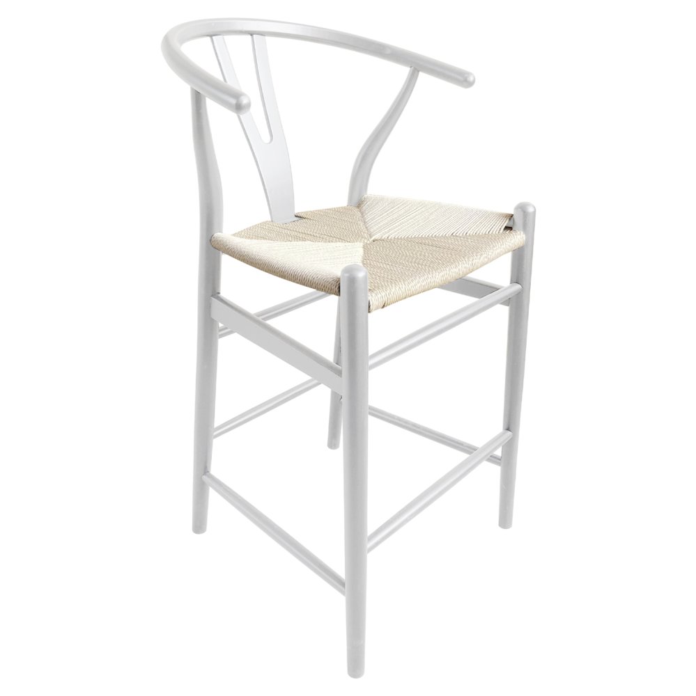 MITTELHOHER "BRAVE" STRANDHOCKER MIT GABELRÜCKENLEHNE WEISS 48x53x100 cm