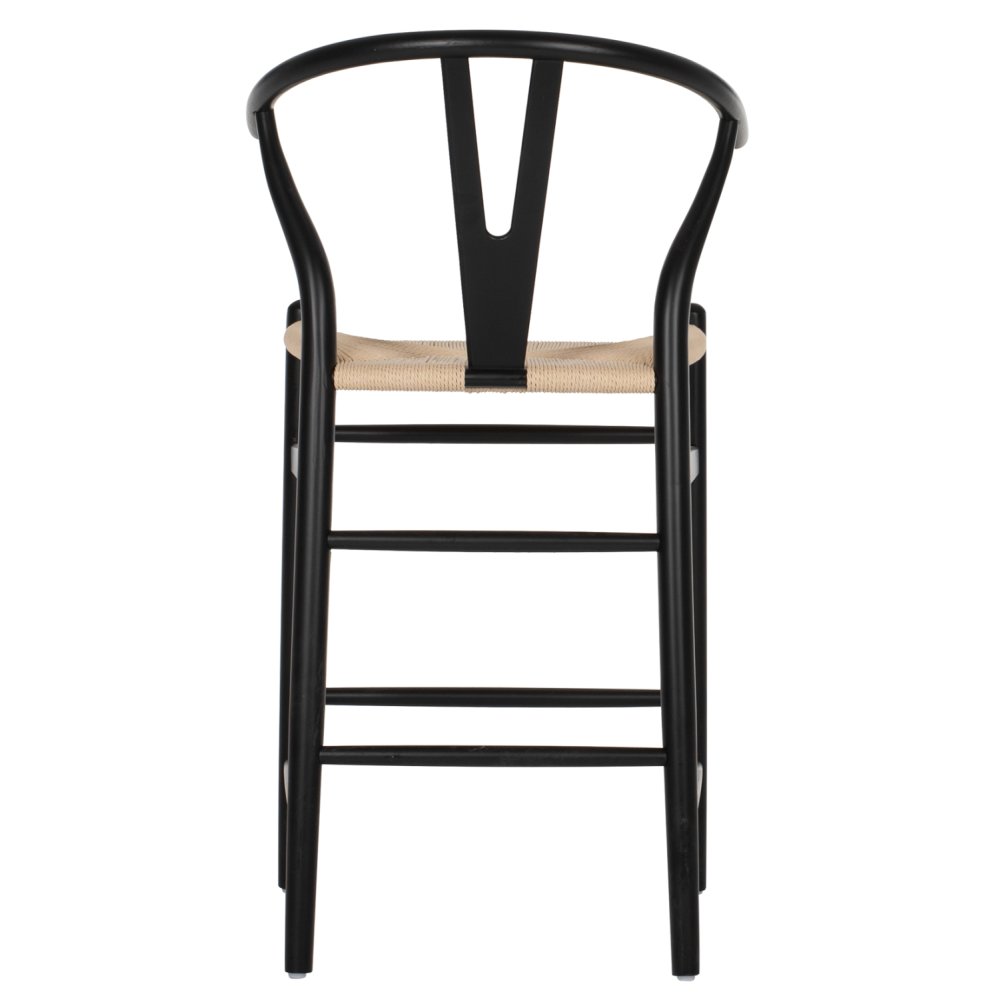 MITTELHOHER HOCKER "BRAVE" MIT GABELRÜCKEN AUS BUCHE SCHWARZ 48x53x100 cm