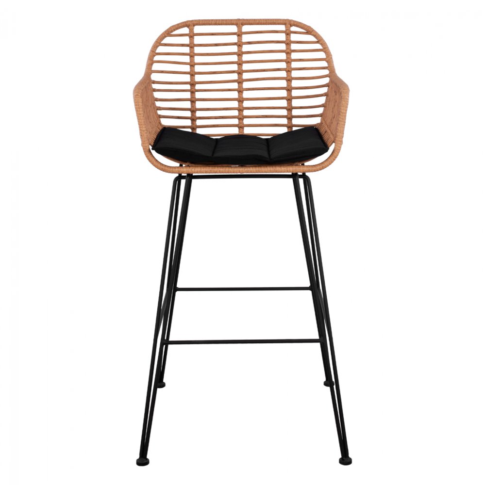 Barhocker „Allegra“ mit Kissen in Beige-Schwarz