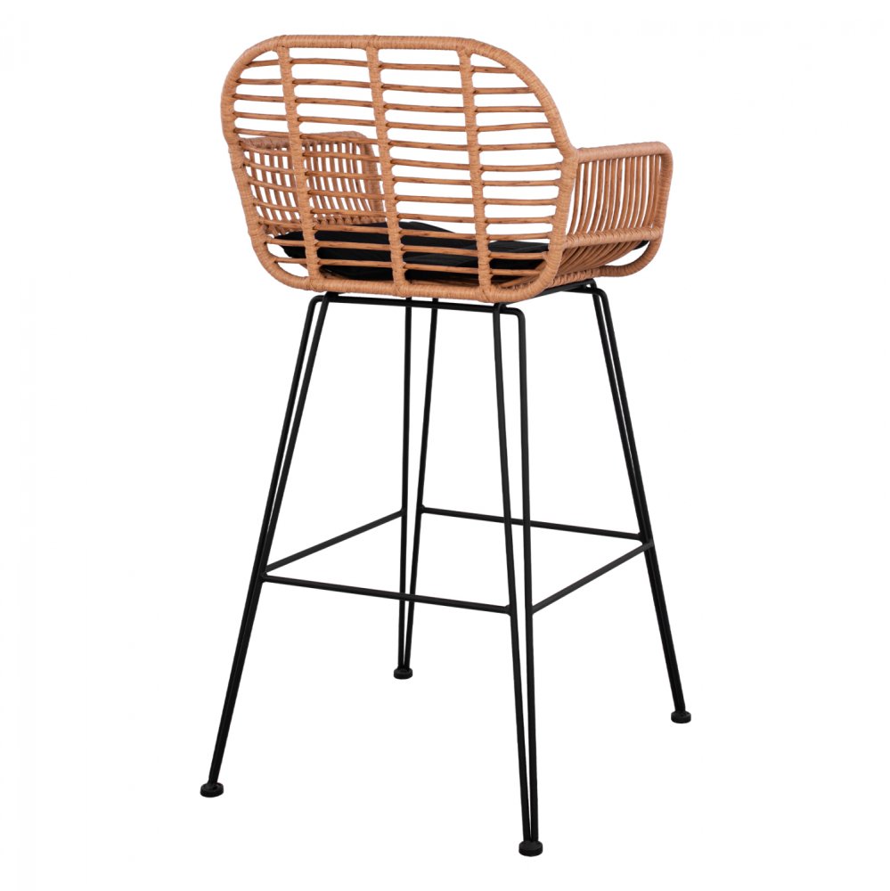 Barhocker „Allegra“ mit Kissen in Beige-Schwarz