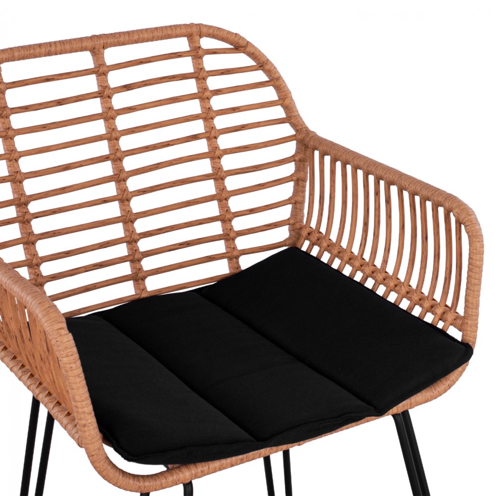 Barhocker „Allegra“ mit Kissen in Beige-Schwarz