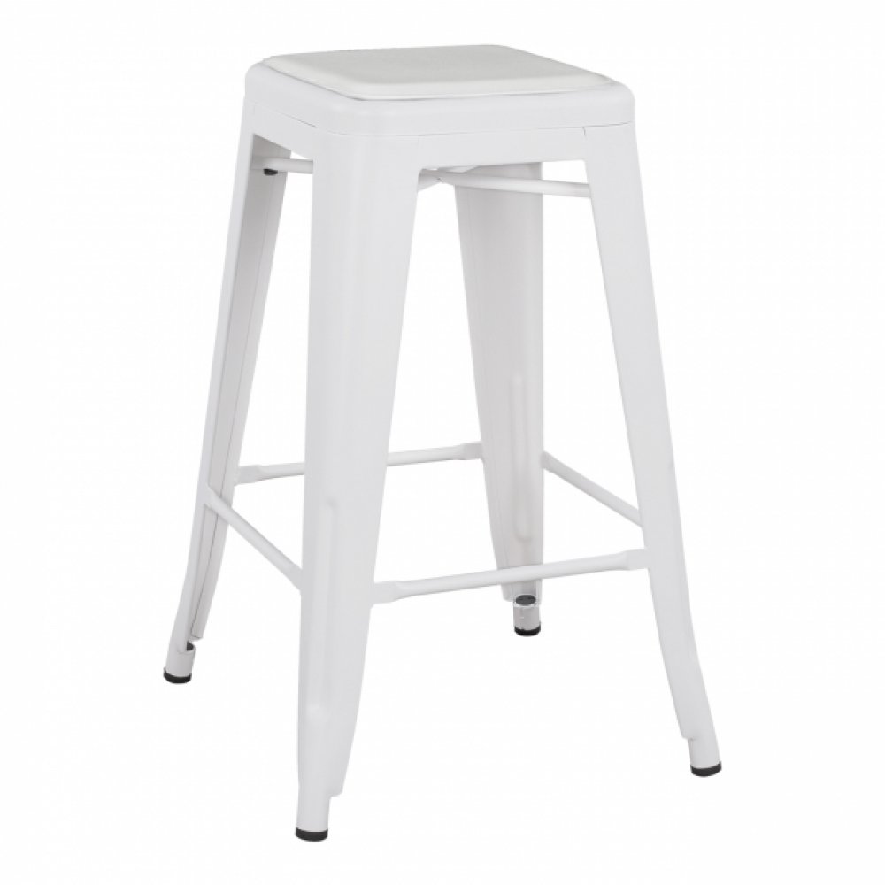 ΣΚΑΜΠΟ ΜΕΤΑΛΛΙΚΟ MELITA ΜΕΣΑΙΟΥ ΥΨΟΥΣ ΣΕ ΛΕΥΚΟ ΜΑΤ ΜΕ ΚΑΘΙΣΜΑ ΛΕΥΚΟ 43x43x67 cm.