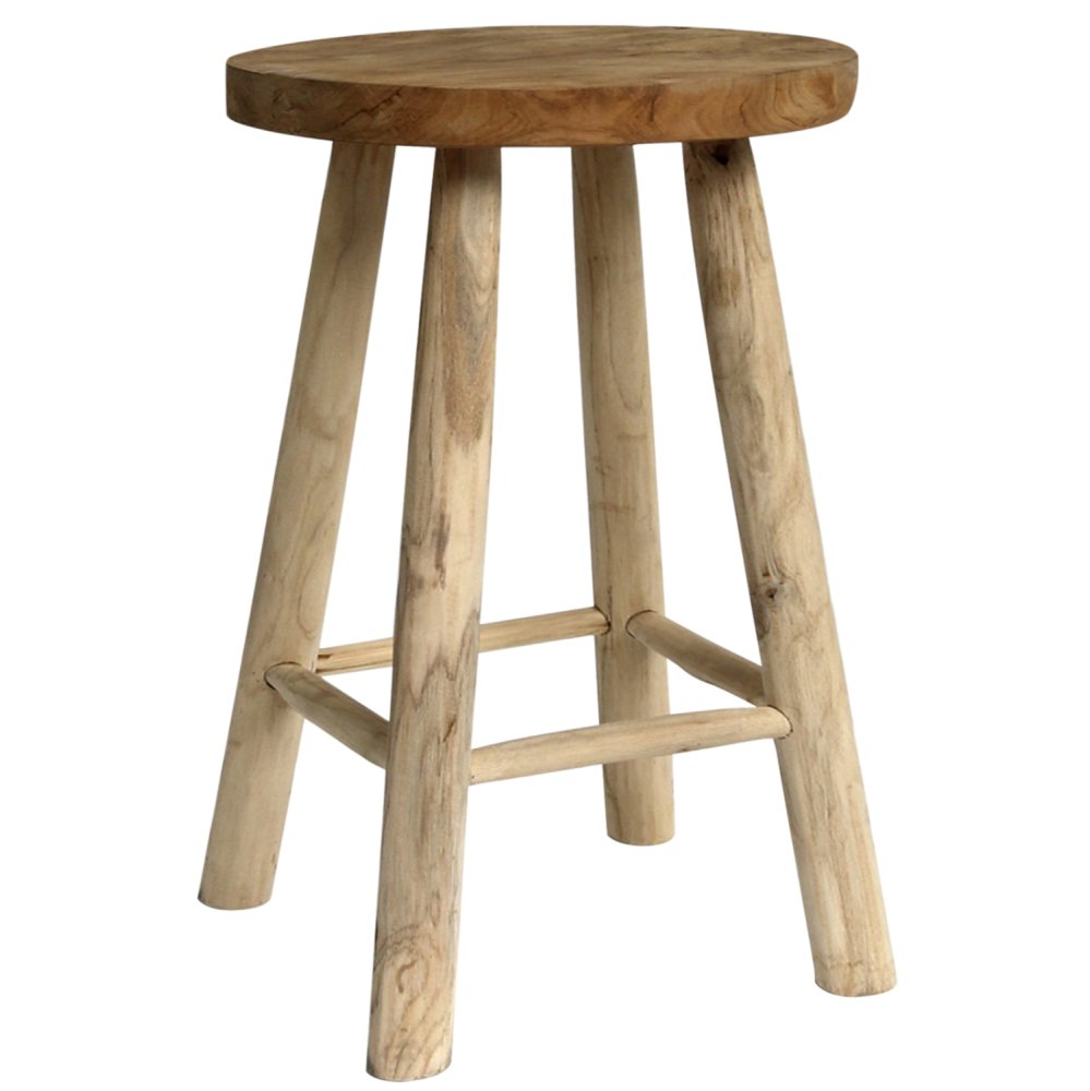 HOCKER AUS TEAKHOLZ NATUR Φ35x62Hcm