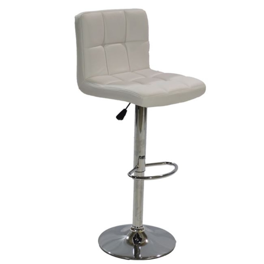 Bar stool Diana with metal frame and white upholstery