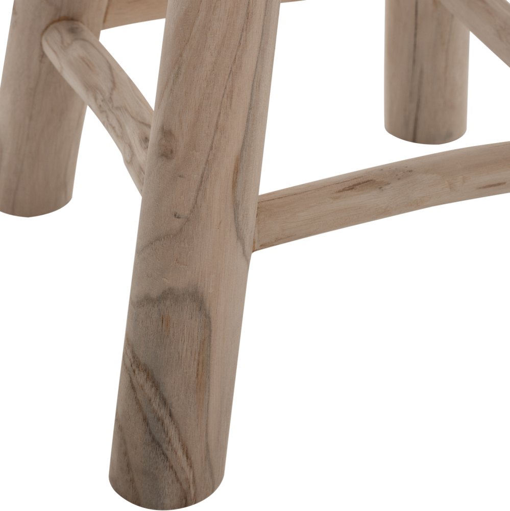 HOCKER KONT MASSIVES TEAK KURZ NATURAL Φ30Χ45Ηcm