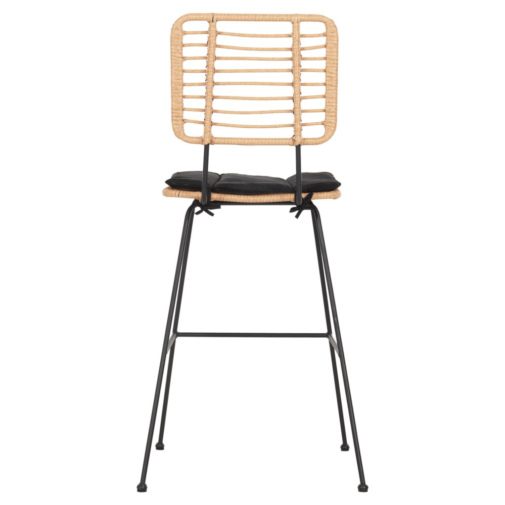 Barhocker Allegra aus Metall & KISSEN SCHWARZ-WEIDENBEIGE 56x59x116,5cm