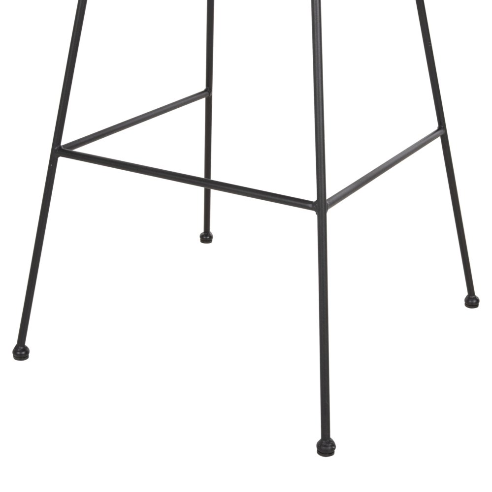 Barhocker Allegra aus Metall & KISSEN SCHWARZ-WEIDENBEIGE 56x59x116,5cm