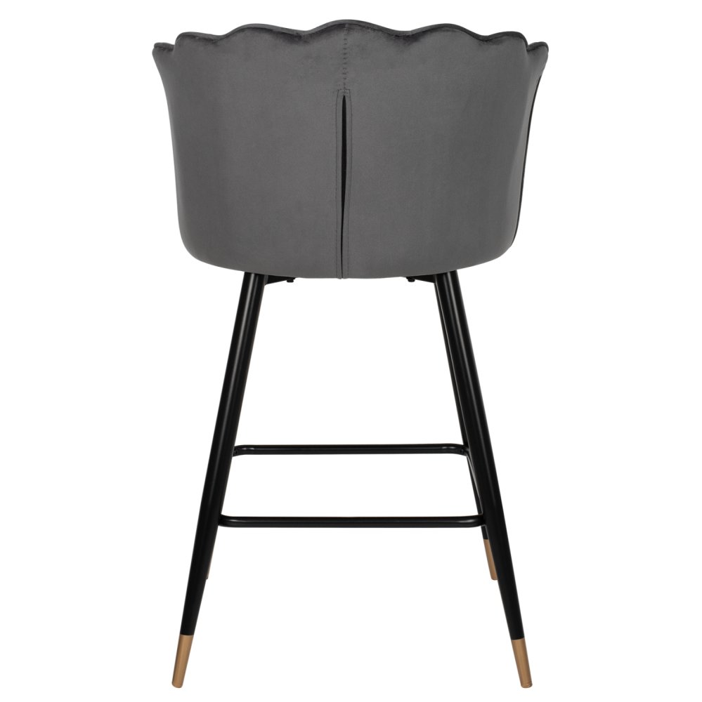MITTELHOHER HOCKER VESNA AUS GRAUEM SAMT UND METALLGESTELL 50x50x90 cm