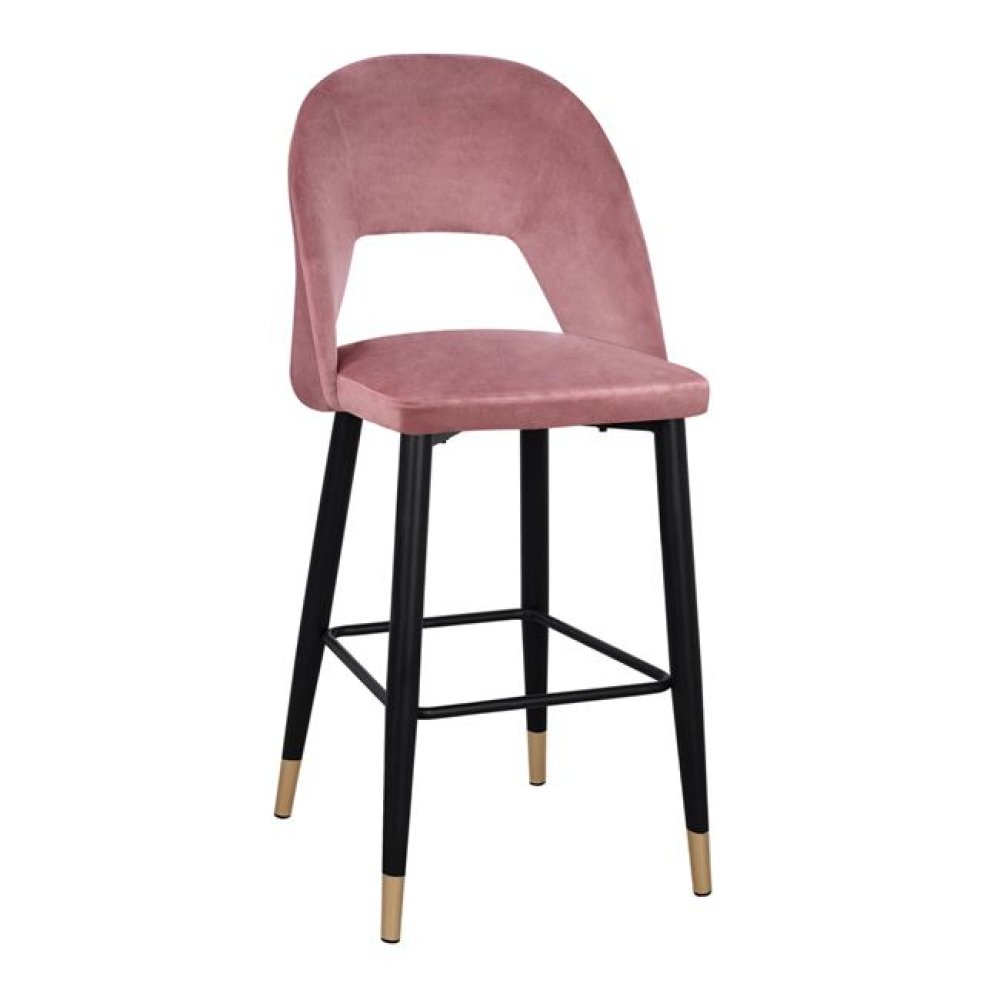 Barhocker HARPER mit Samtstoff in Rosé
