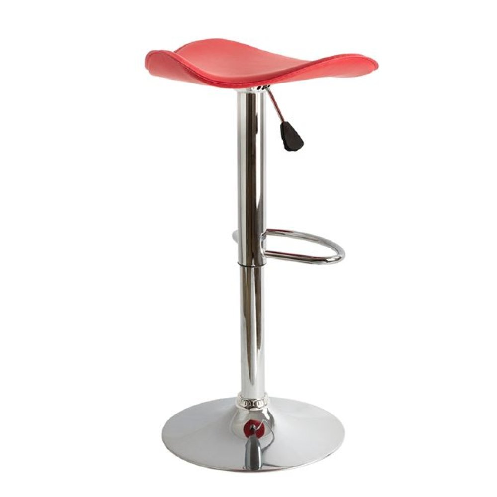 Modern bar stool without backrest in red