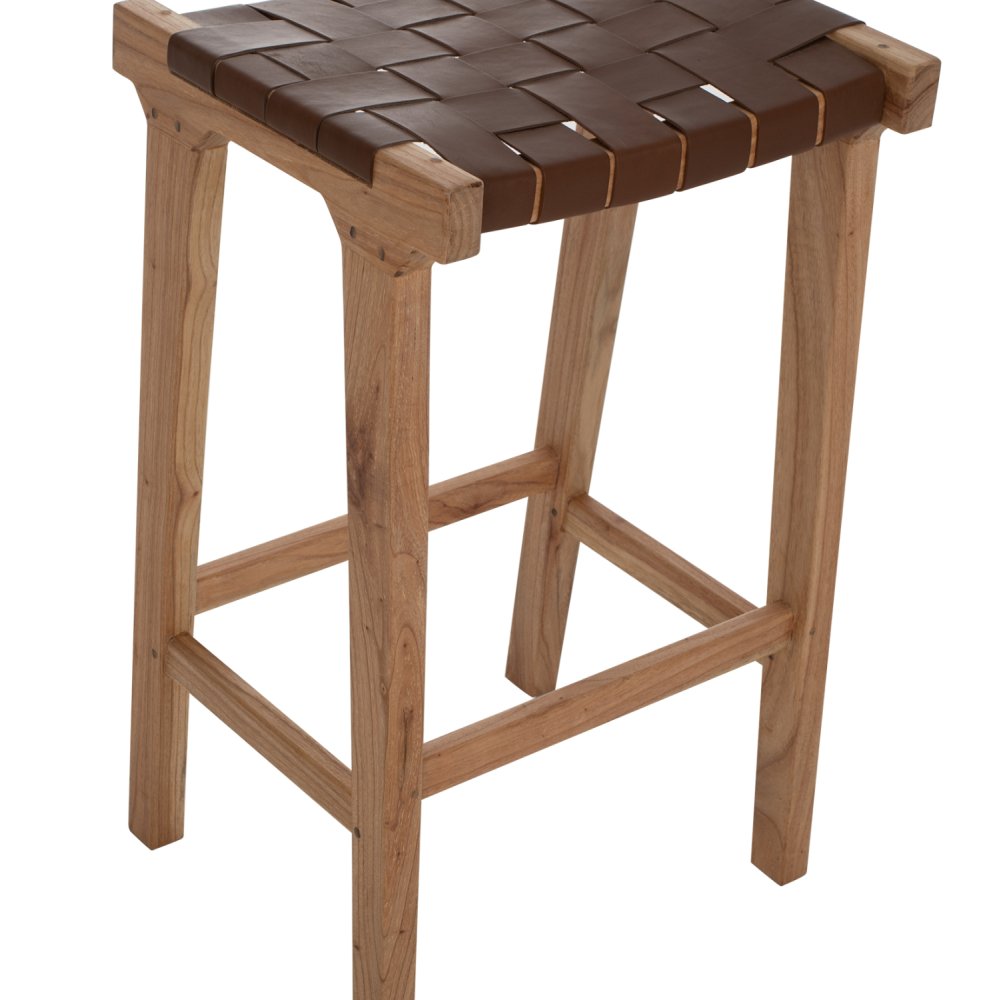 BARHOCKER MASSIVES TEAK NATUR 40X35X65H