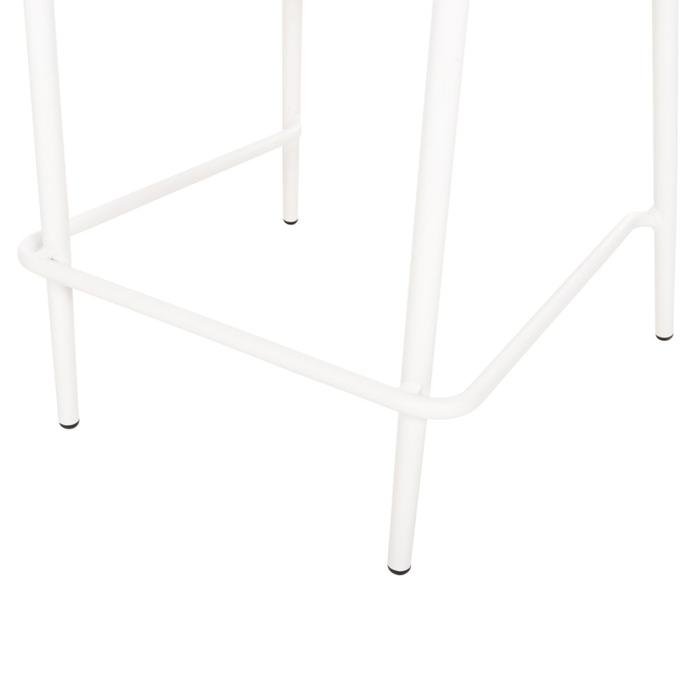 Barhocker mittlere Höhe EULO Aluminium in Walnuss-Kunstrattan in Weiß 60x60x99Hcm