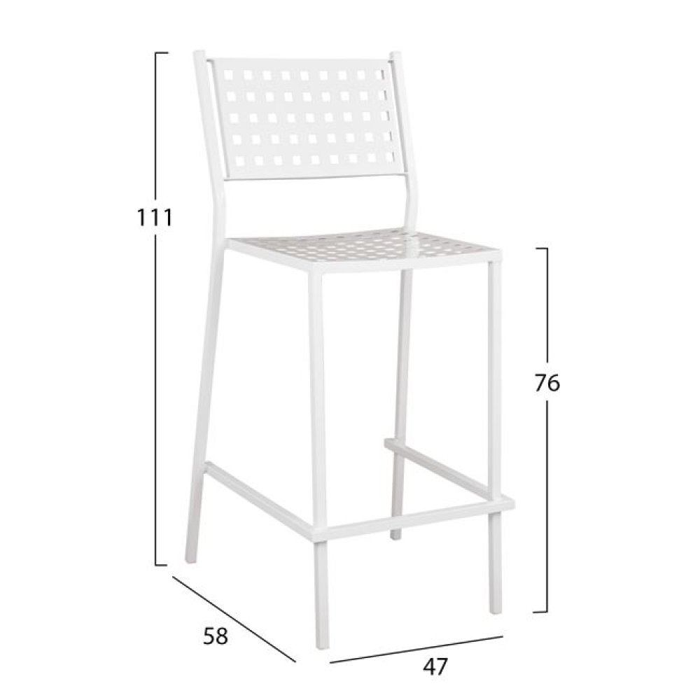 Bar stool “Zeta” in white