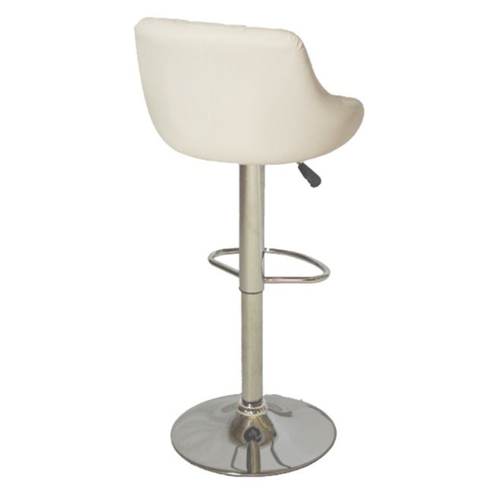 Modern barstool with comfortable upholstery in white