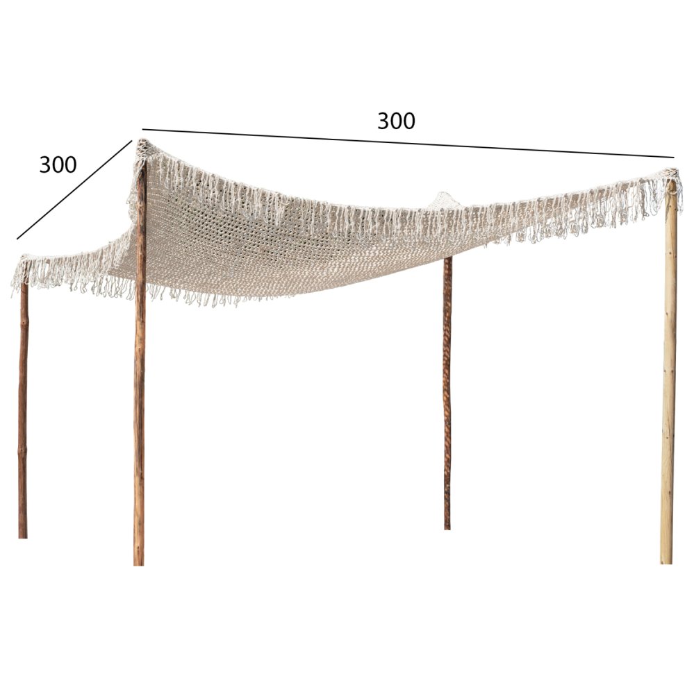 MACRAME SUNSHADE BEIGE COLOR, 300X300CM