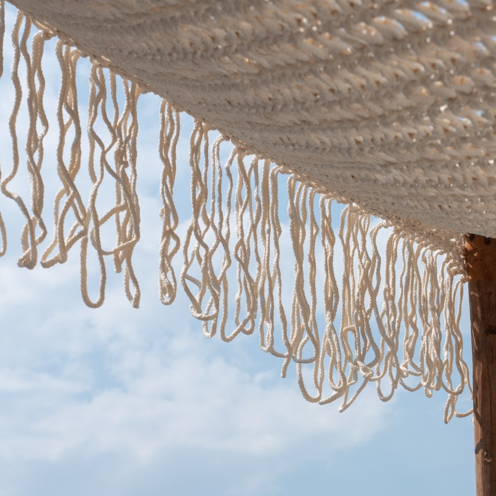MACRAME SUNSHADE BEIGE COLOR, 300X300CM