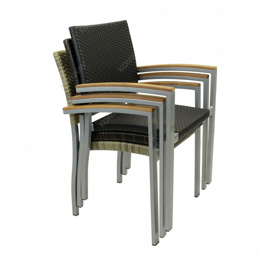 Stapelstuhl Borneo Aluminium in schwarz