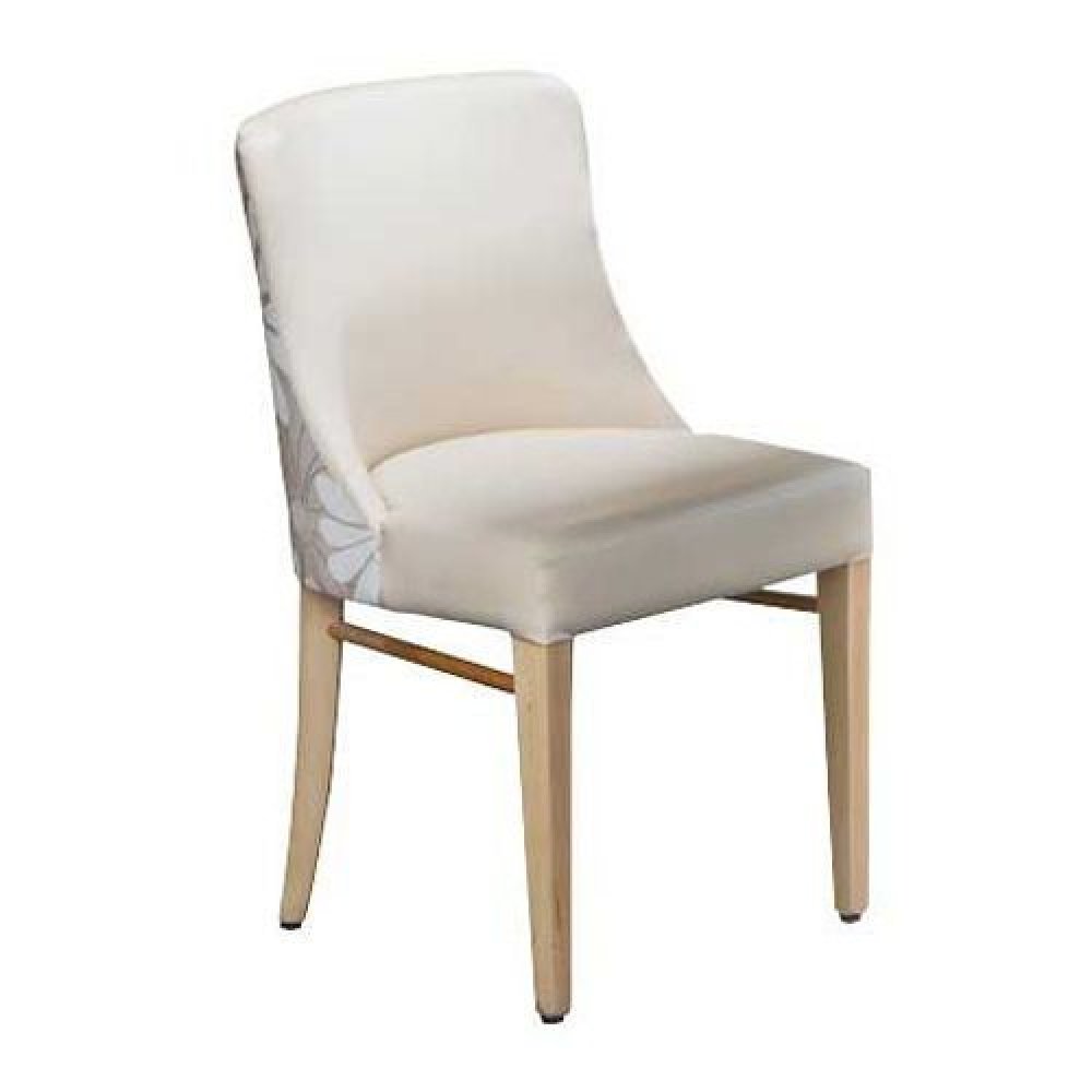 Upholstered chair "Padova" in brown faux leather and wenge beech wooden legs