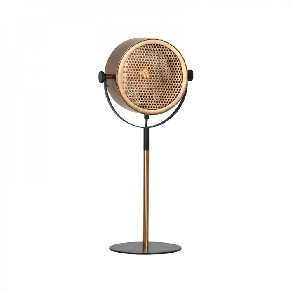 Tischleuchte Muse 20x20x60 cm Antikgoldenes Metall l Schwarzes Metall