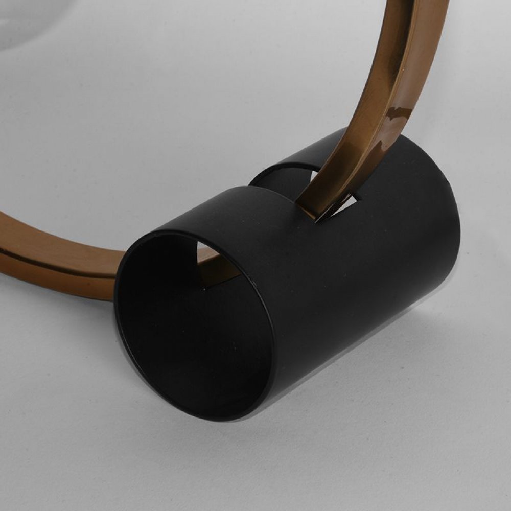 Table lamp ring 38x12x38 cm Antique gold metal l Black metal