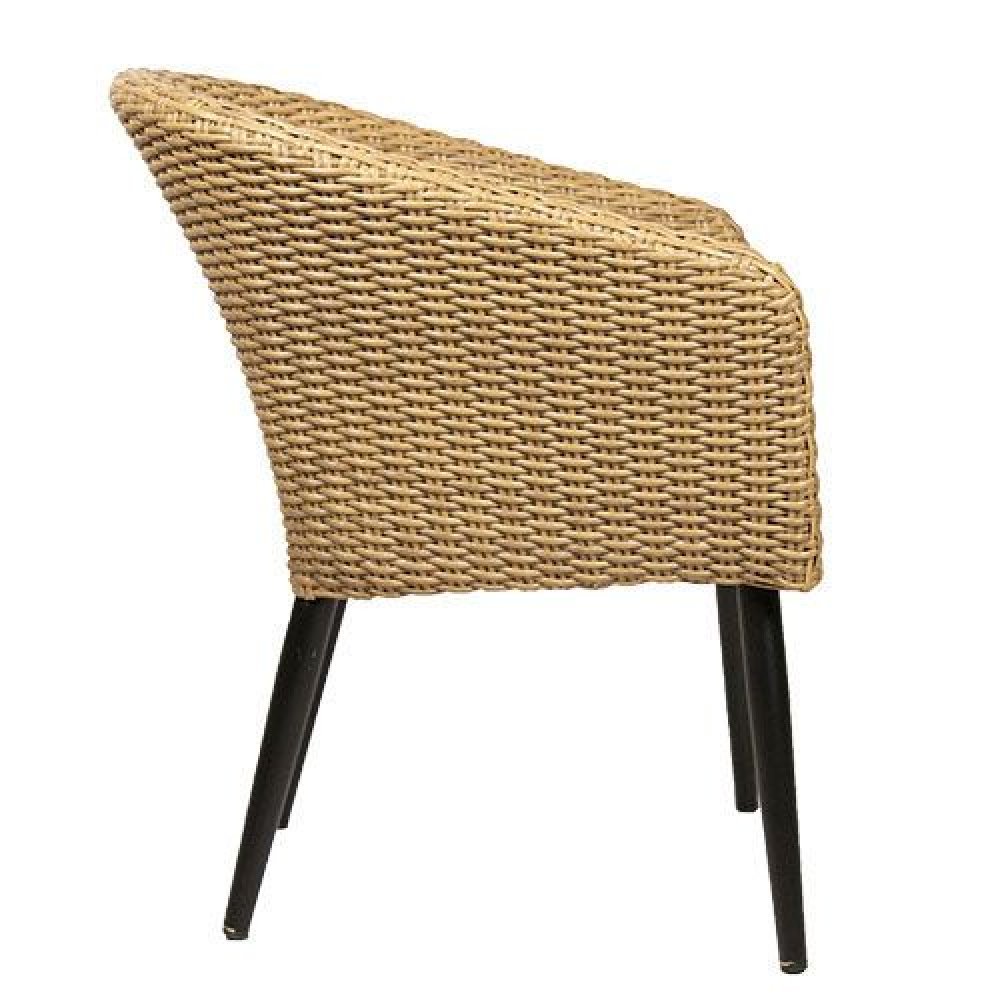 Ψάθινη πολυθρόνα εξωτερικού χώρου "Riv" από αλουμίνιο σε φυσικό μπεζ