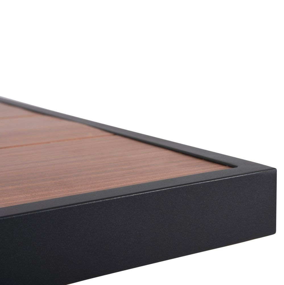 OUTDOOR-ALUMINIUMTISCH GOBAR ANTHRAZIT MIT HOLZÄHNLICHER TISCHPLATTE 240Χ105Χ75Hcm