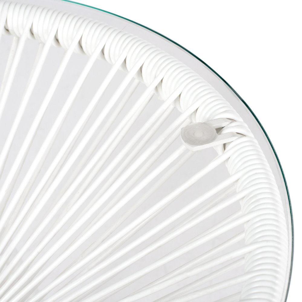 ALLEGRA BEISTELLTISCH PROFESSIONELL. METALL WEISS RATTAN WEISS Φ47x45cm