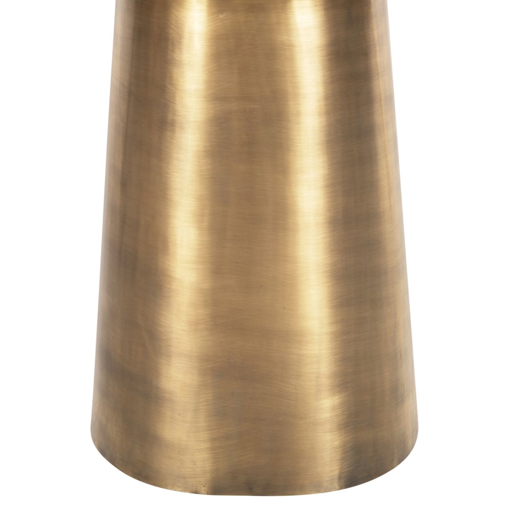 BEISTELLTISCH FODEN, TISCHPLATTE AUS KÖRNERTEM WEISSEN MARMOR UND METALLUNTERSETZUNG IN GOLD, 62,5 x 40,5 x 52,5 Hcm