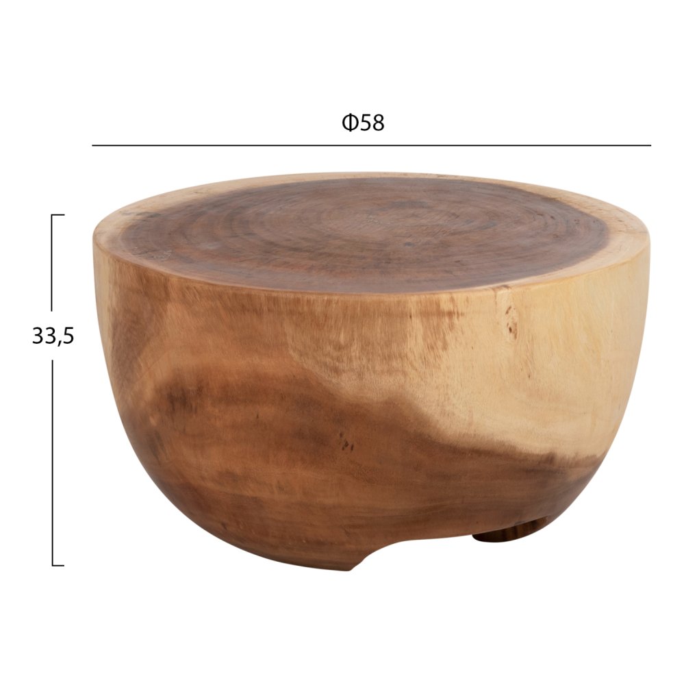 BEISTELLTISCH POMPU MASSIVES SUARHOLZ Φ58x33,5Hcm