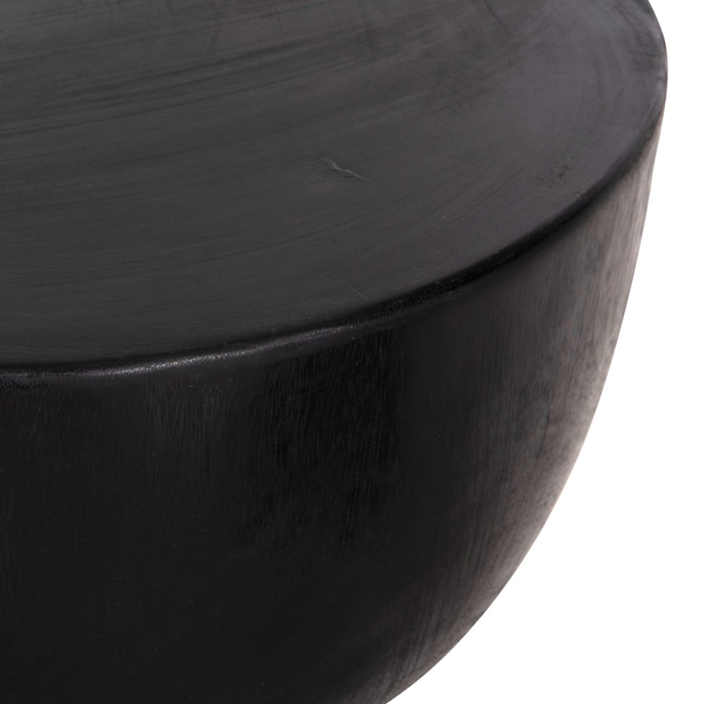 BEISTELLTISCH MASSIVES SUAR-HOLZ IN SCHWARZER FARBE, Φ58x34Hcm