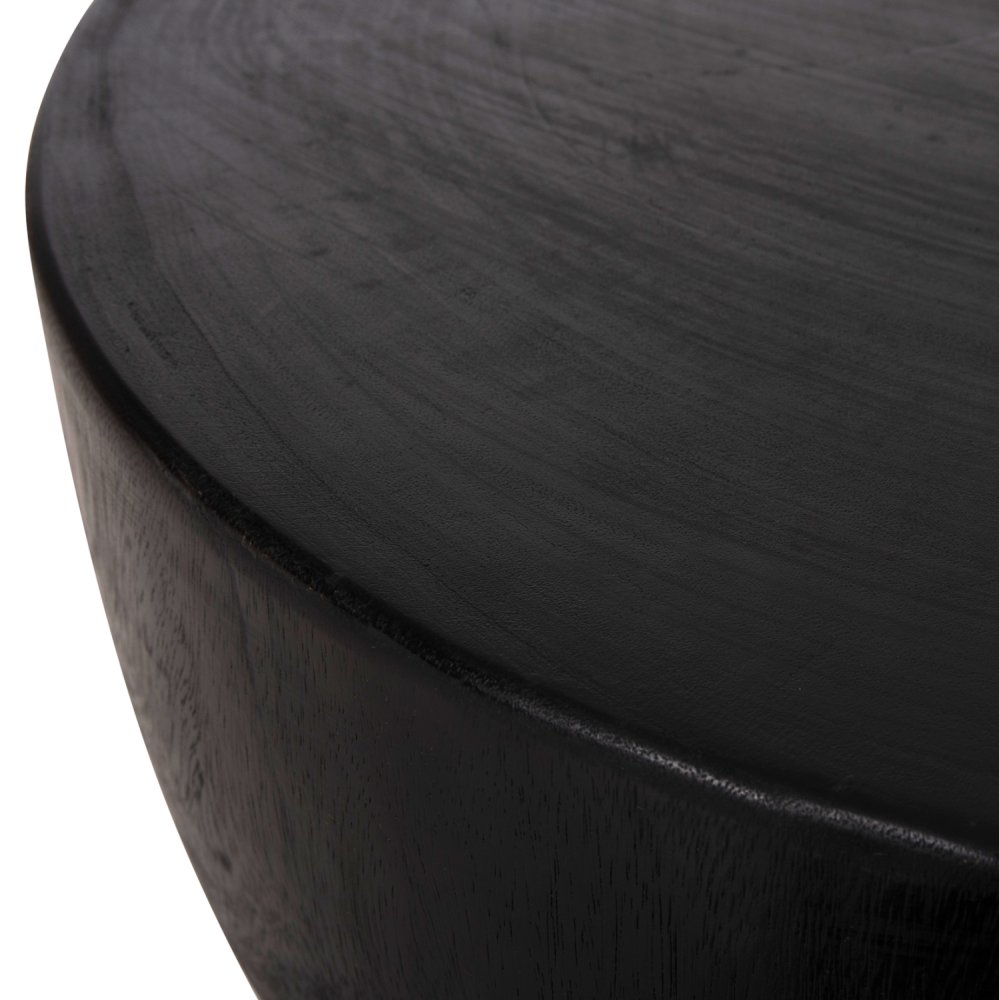 BEISTELLTISCH MASSIVES SUAR-HOLZ IN SCHWARZER FARBE, Φ58x34Hcm