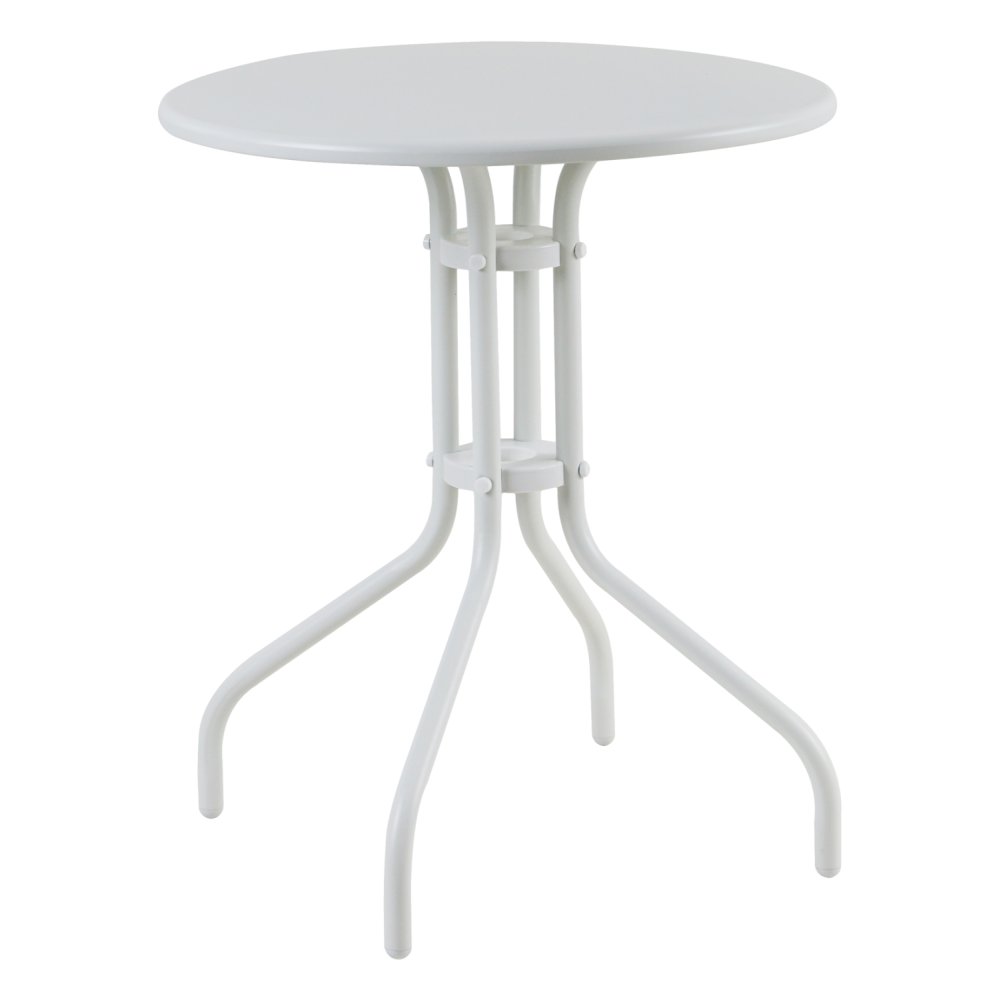 RUNDER OUTDOOR-TISCH LINO METALLIC IN WEISS Φ60x70Hcm