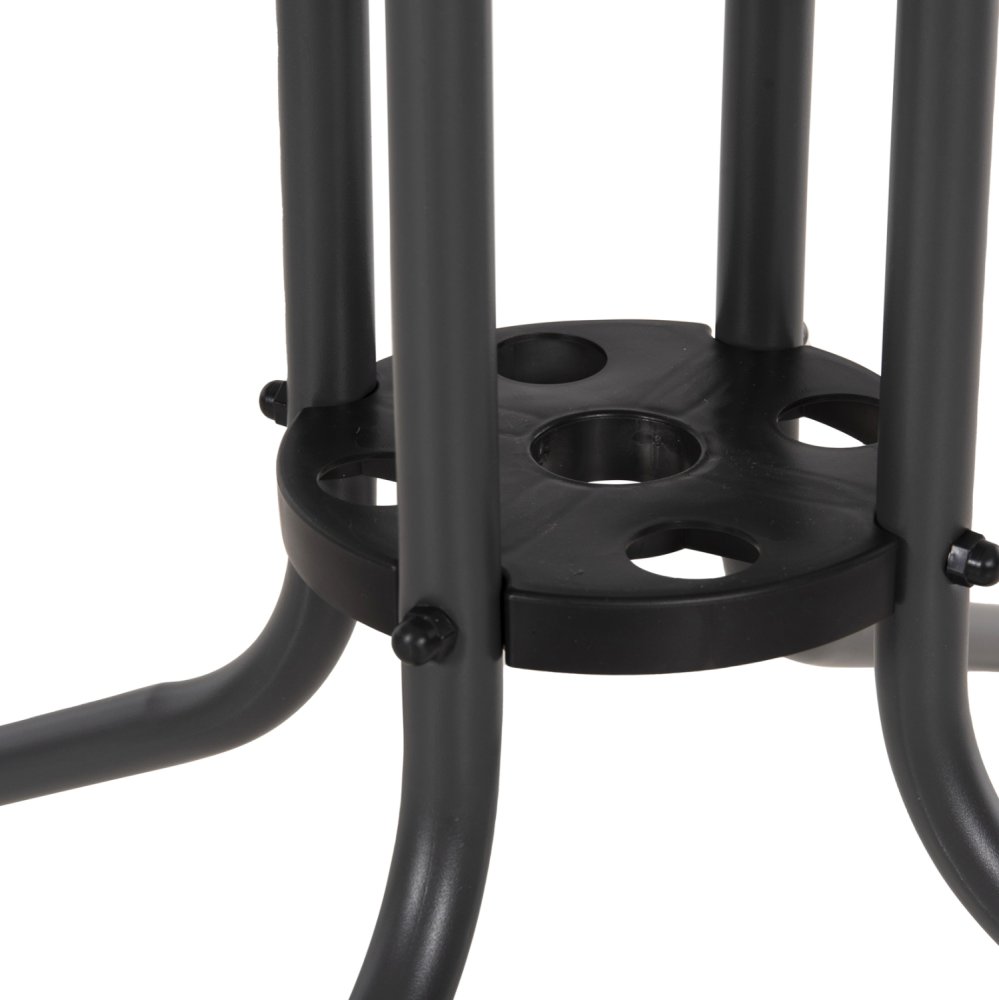 OUTDOOR-TISCH QUADRATISCH FIGO GRAU METALL-GLAS TISCHPLATTE 80Χ80Χ71Hcm