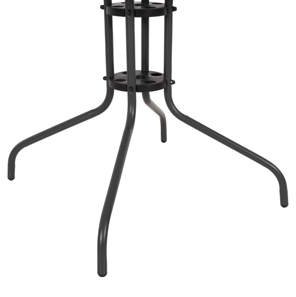 OUTDOOR-TISCH QUADRATISCH FIGO GRAU METALL-GLAS TISCHPLATTE 80Χ80Χ71Hcm