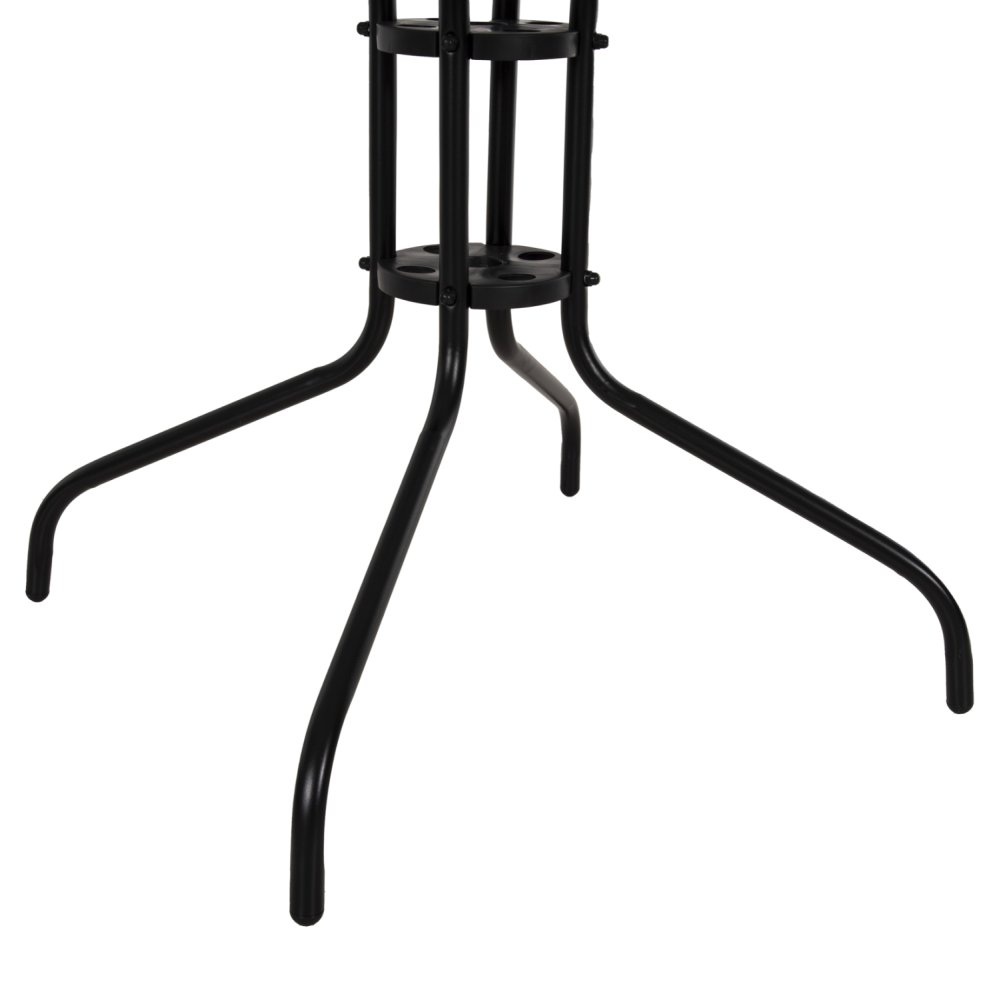 OUTDOOR-TISCH QUADRATISCH FIGO SCHWARZ METALL-GLAS TISCHPLATTE 80Χ80Χ71Hcm