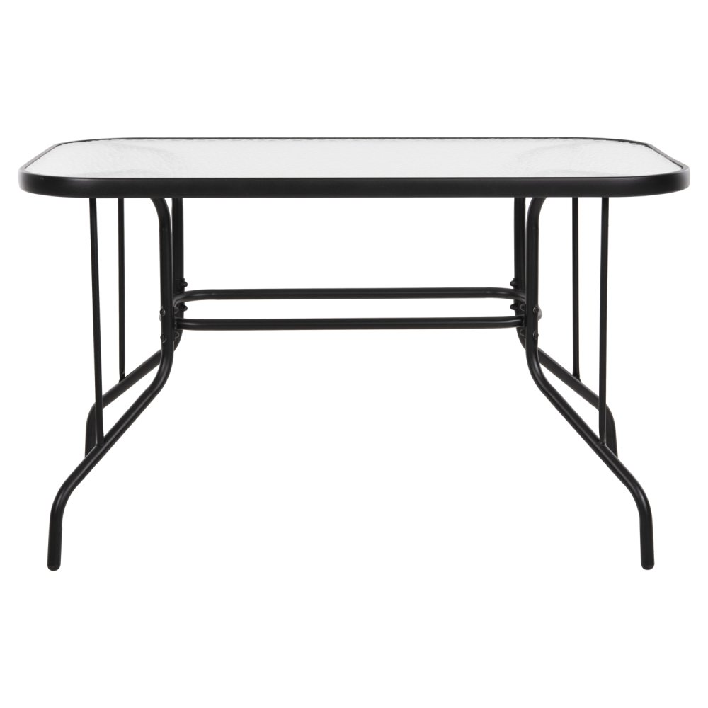 TISCH ADAM SCHWARZ METALLIC MIT GLASOBERFLÄCHE 120X70X70cm